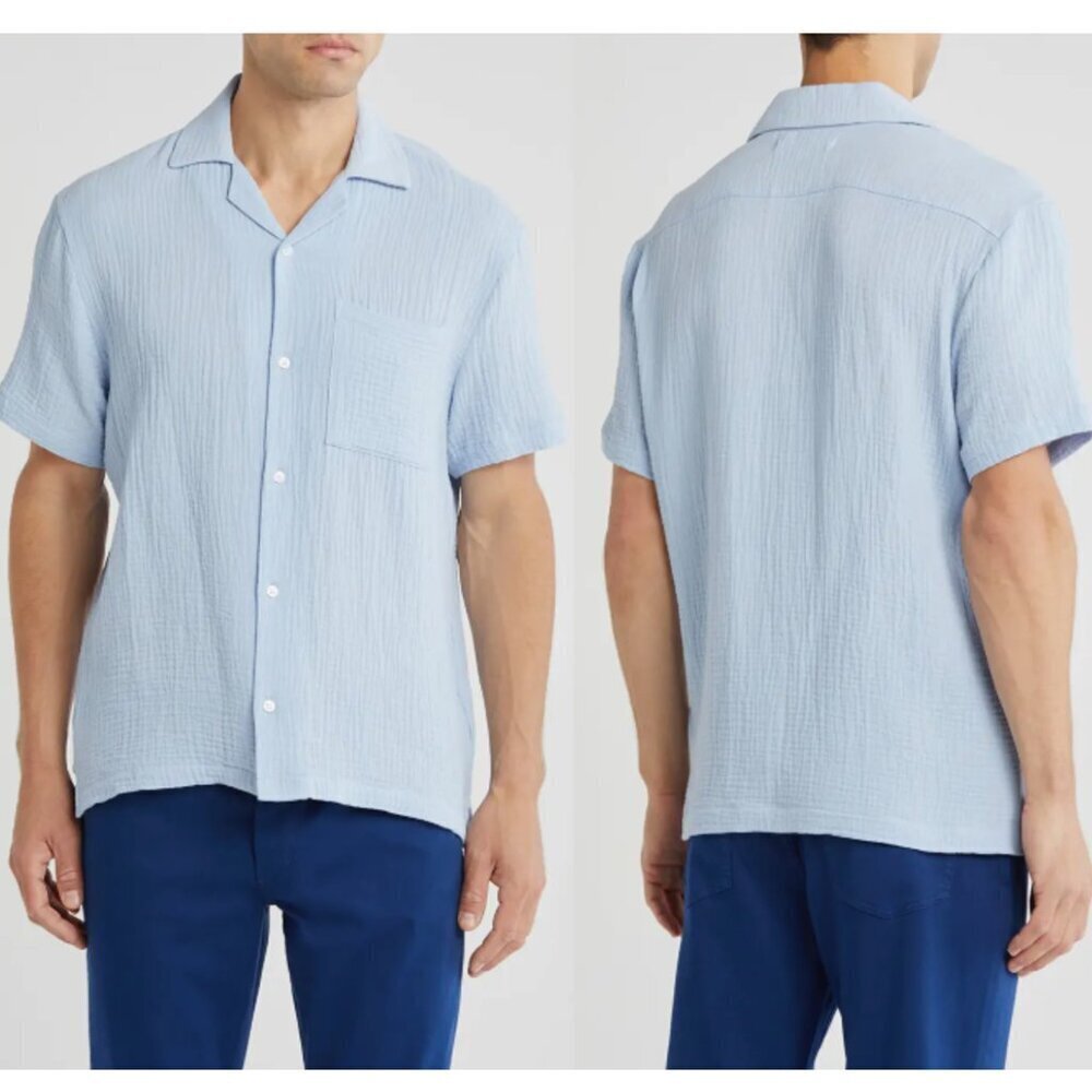 NWT New $158 Joe's Cotton Gauze Camp Sky Blue Shirt Size XXL